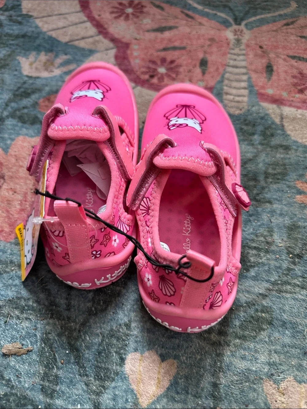 Hello Kitty Bright Pink Kids Water Shoes with Hook-and-Loop Straps